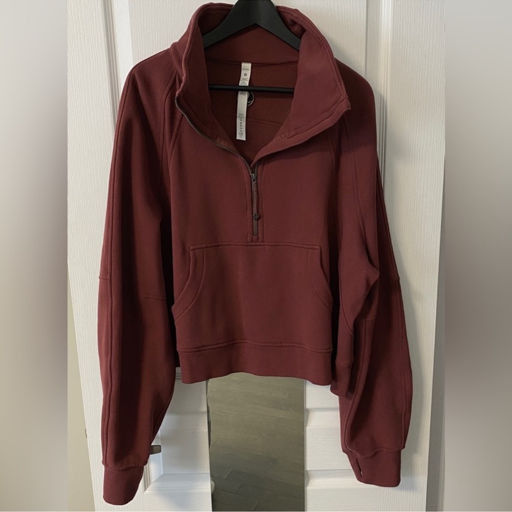 Lululemon smoky red scuba oversized half zip sweater sz xl/xxl worn once